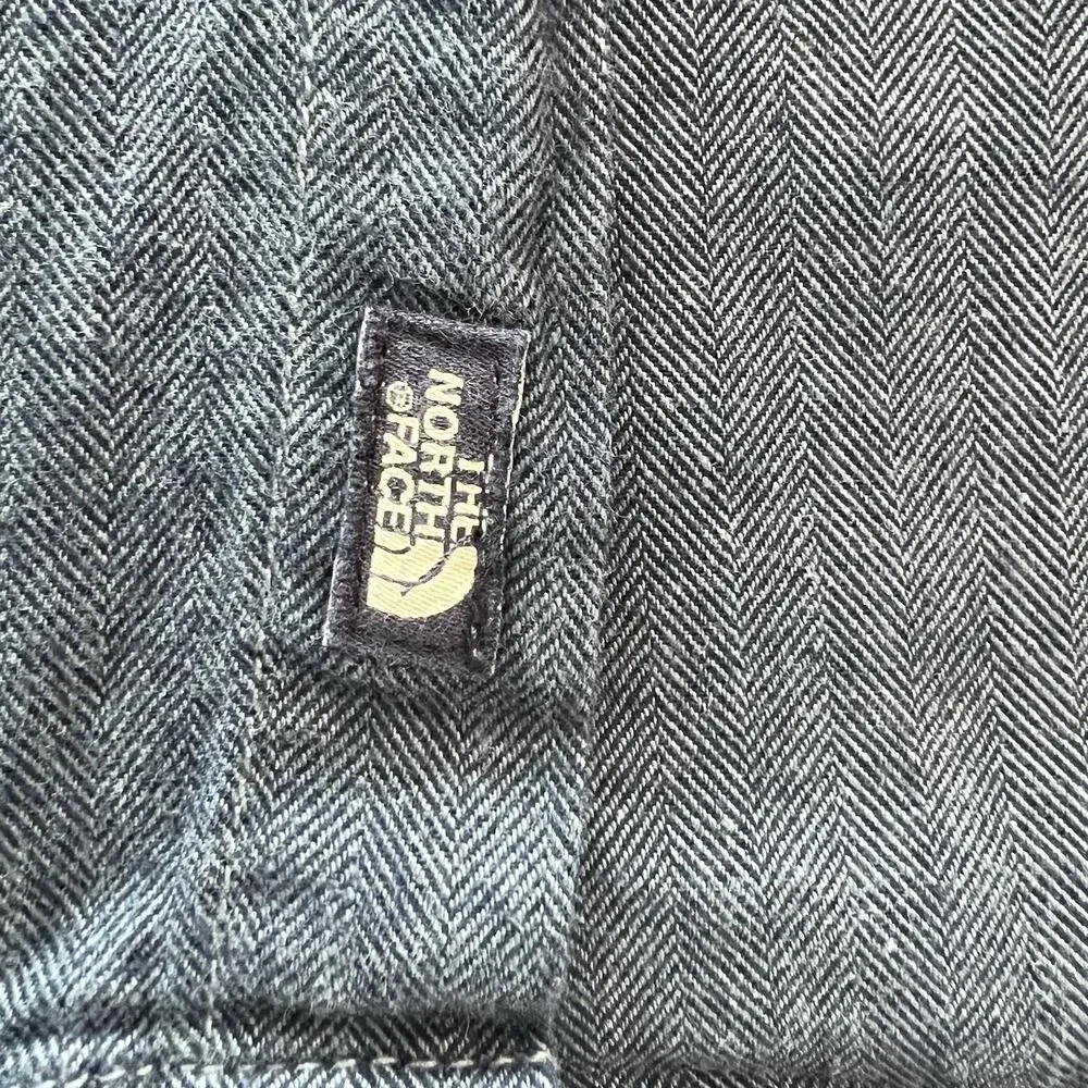 The North Face Shirt Mens Long Sleeve Pockets Button Front Western Cowboy Blue L
